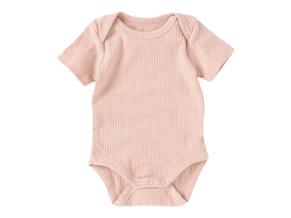 Organic Short Sleeve Ribbed Bodysuits (Various Colors) | Little Organic Co.