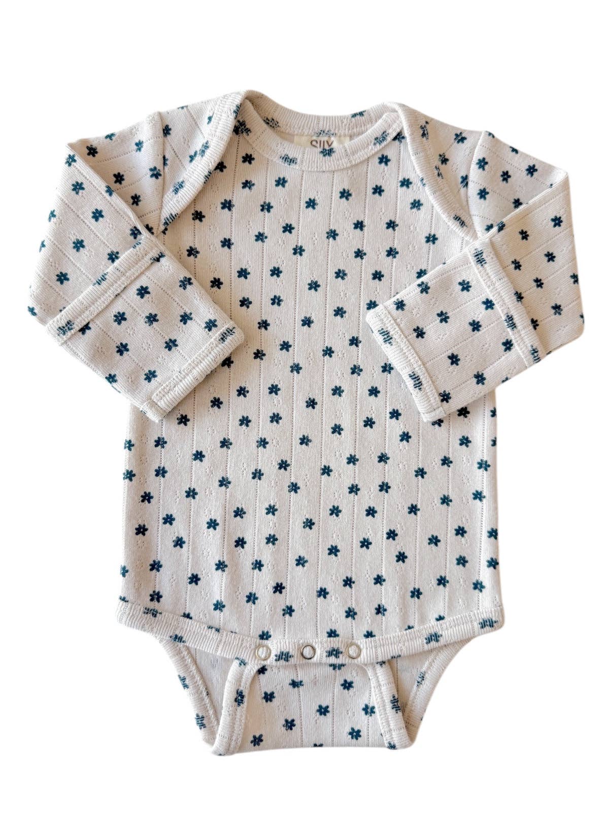 Blue Flower Pointelle Bodysuit | Siix Collection