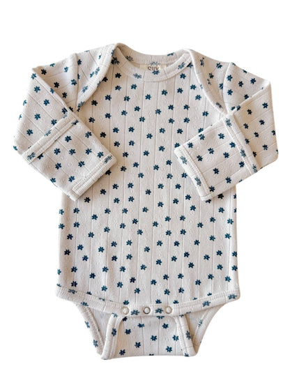 Blue Flower Pointelle Bodysuit | Siix Collection