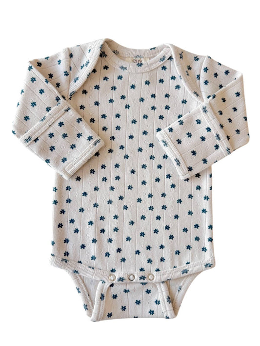 Blue Flower Pointelle Bodysuit | Siix Collection
