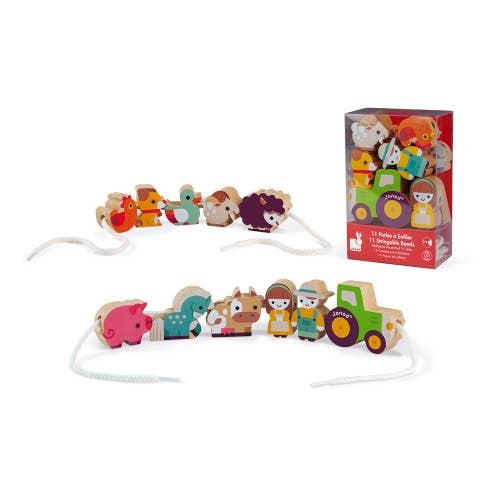 Stringable Farm Themed Beads | Janod