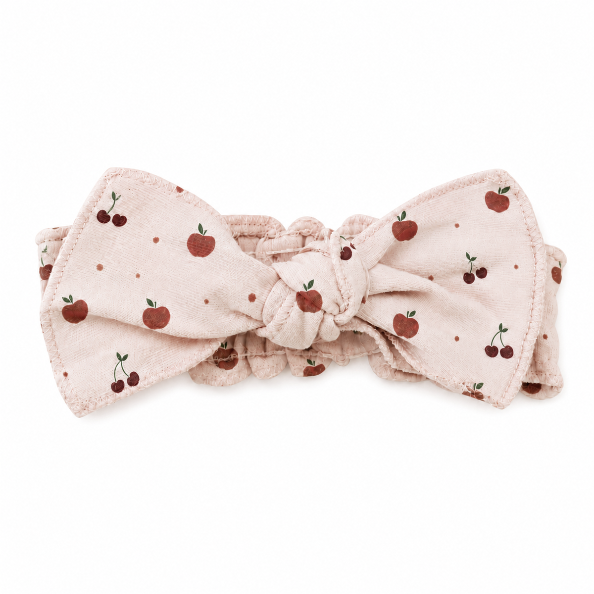 Cherry Apple Organic Smocked Tie Headband | L'ovedbaby