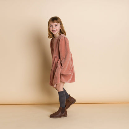 Holly Dress - Blush Velvet | Beet World