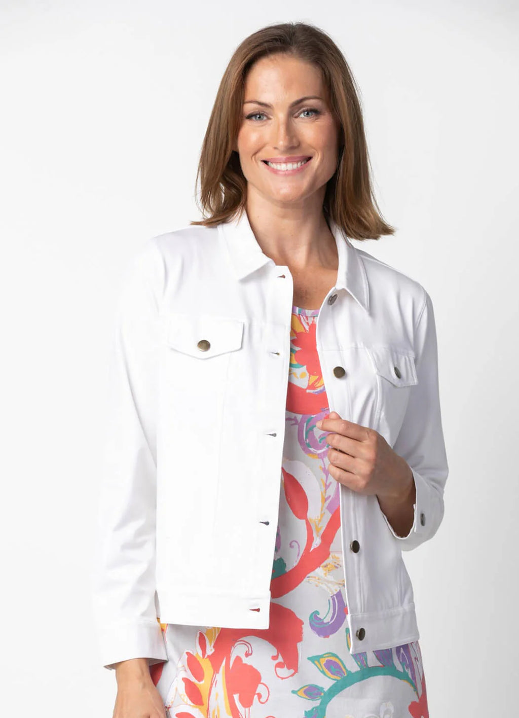 White Denim Knit Jacket | Habitat Clothing