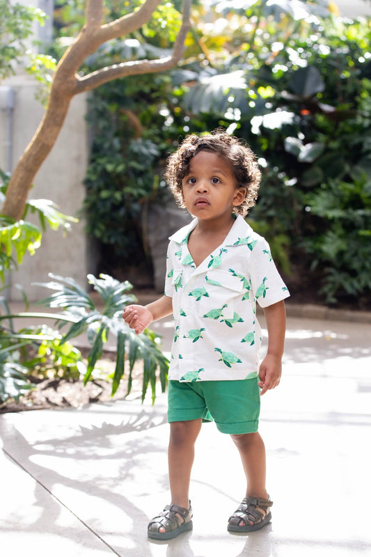 Dark Green Summer Shorts | Monica + Andy