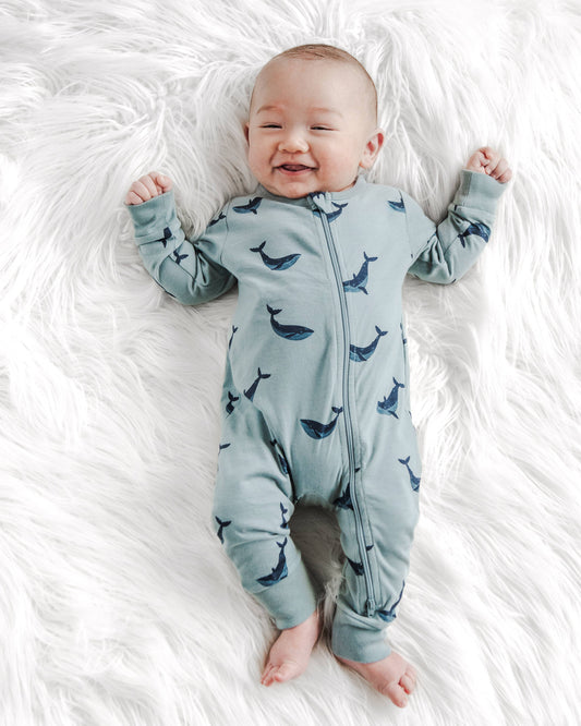 Blue Whale Zip Romper | City Mouse Studio