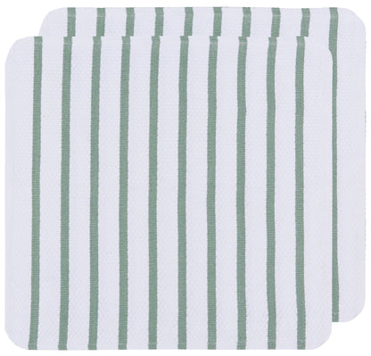 Basketweave Elm Green Dishcloths (Set of 2) | Danica