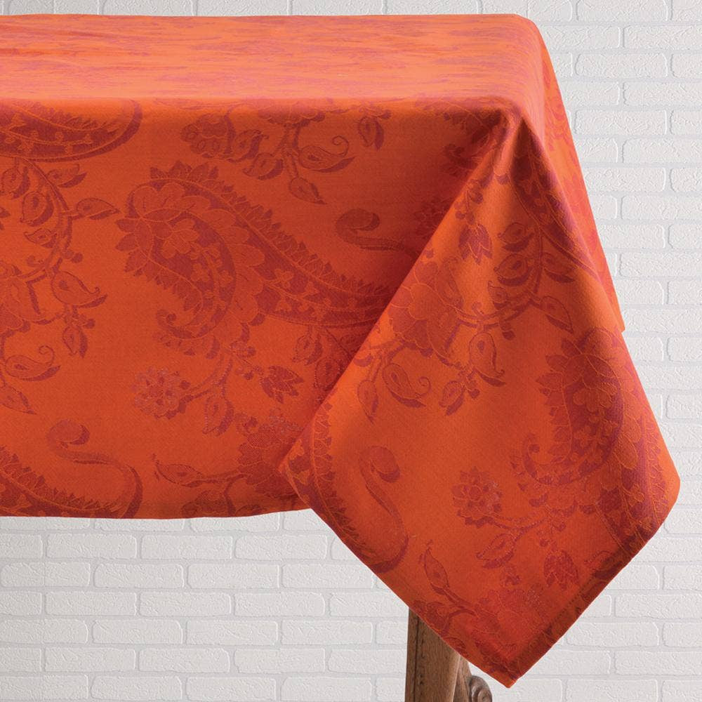 Jacquard Paisley Tablecloth | Mahogany