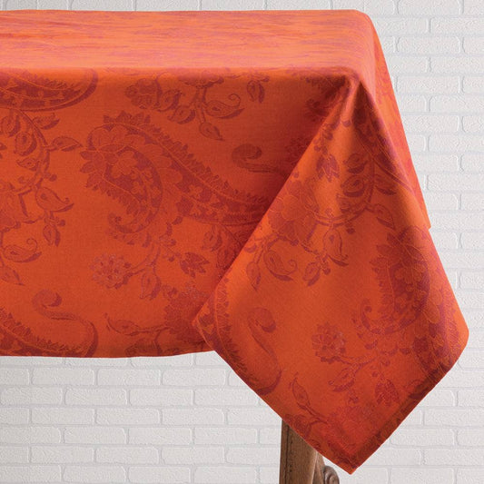 Jacquard Paisley Tablecloth | Mahogany