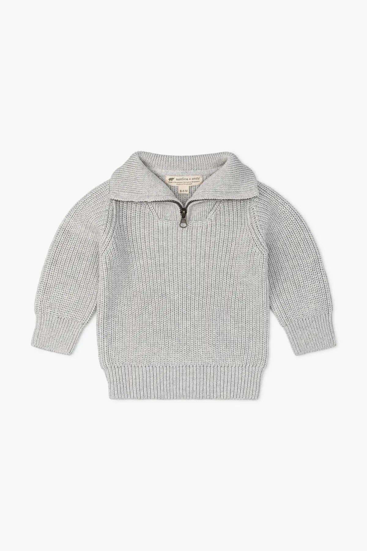 Heather Grey Collar Sweater | Monica + Andy