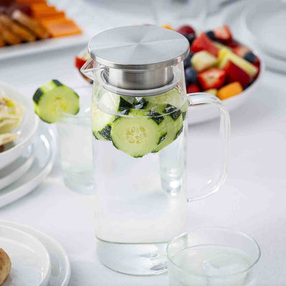 34 oz Glass Pitcher w/ Stainless Lid | TableCraft