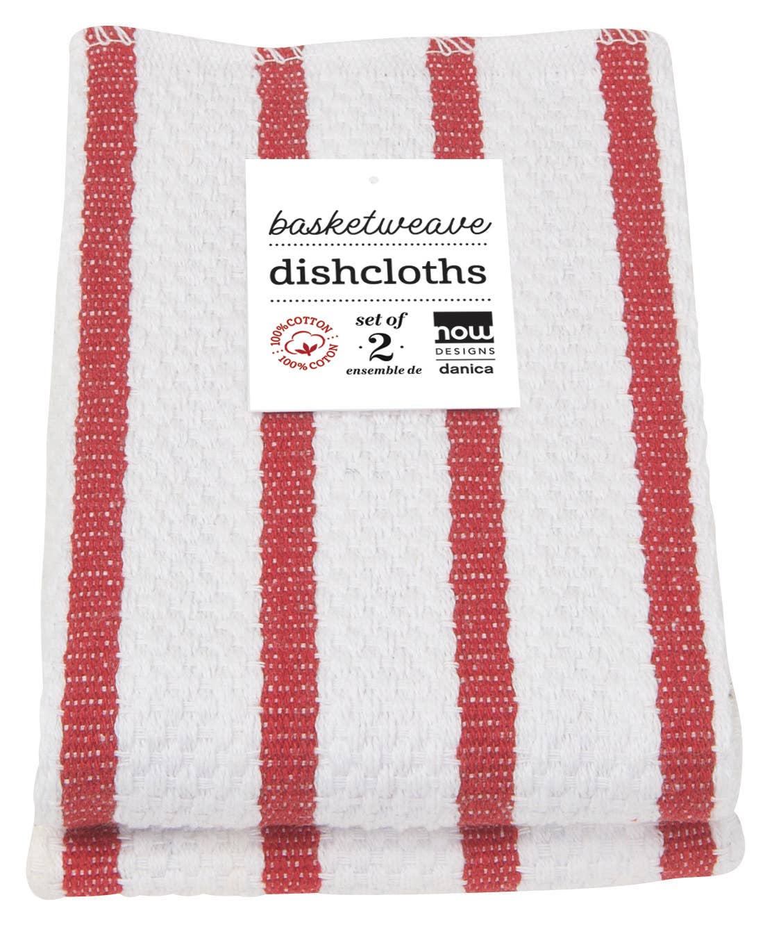 Basketweave Red Dishcloths (Set of 2) | Danica