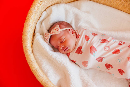Strawberry Bowtie Baby Bow | Copper Pearl