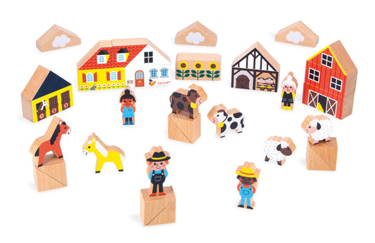 Crossroads Countryside Building Blocks | Janod