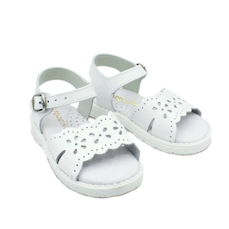 White Eyelet Open Toed Sandal | Aladino Spain