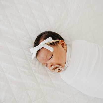 Dove Ribbon Baby Bow | Copper Pearl