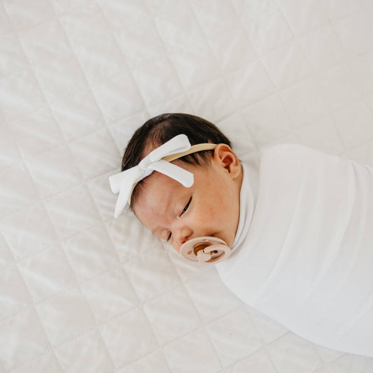 Dove Ribbon Baby Bow | Copper Pearl