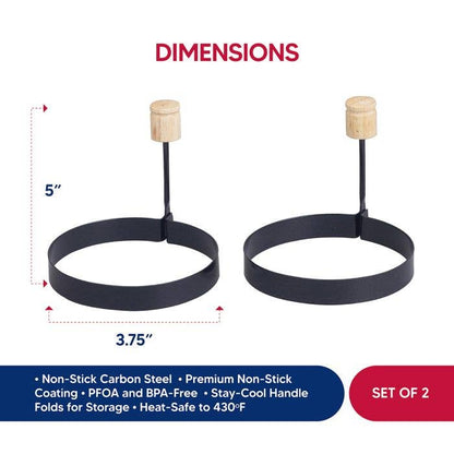 Set of 2 Non-Stick Egg Rings | HIC Kitchen