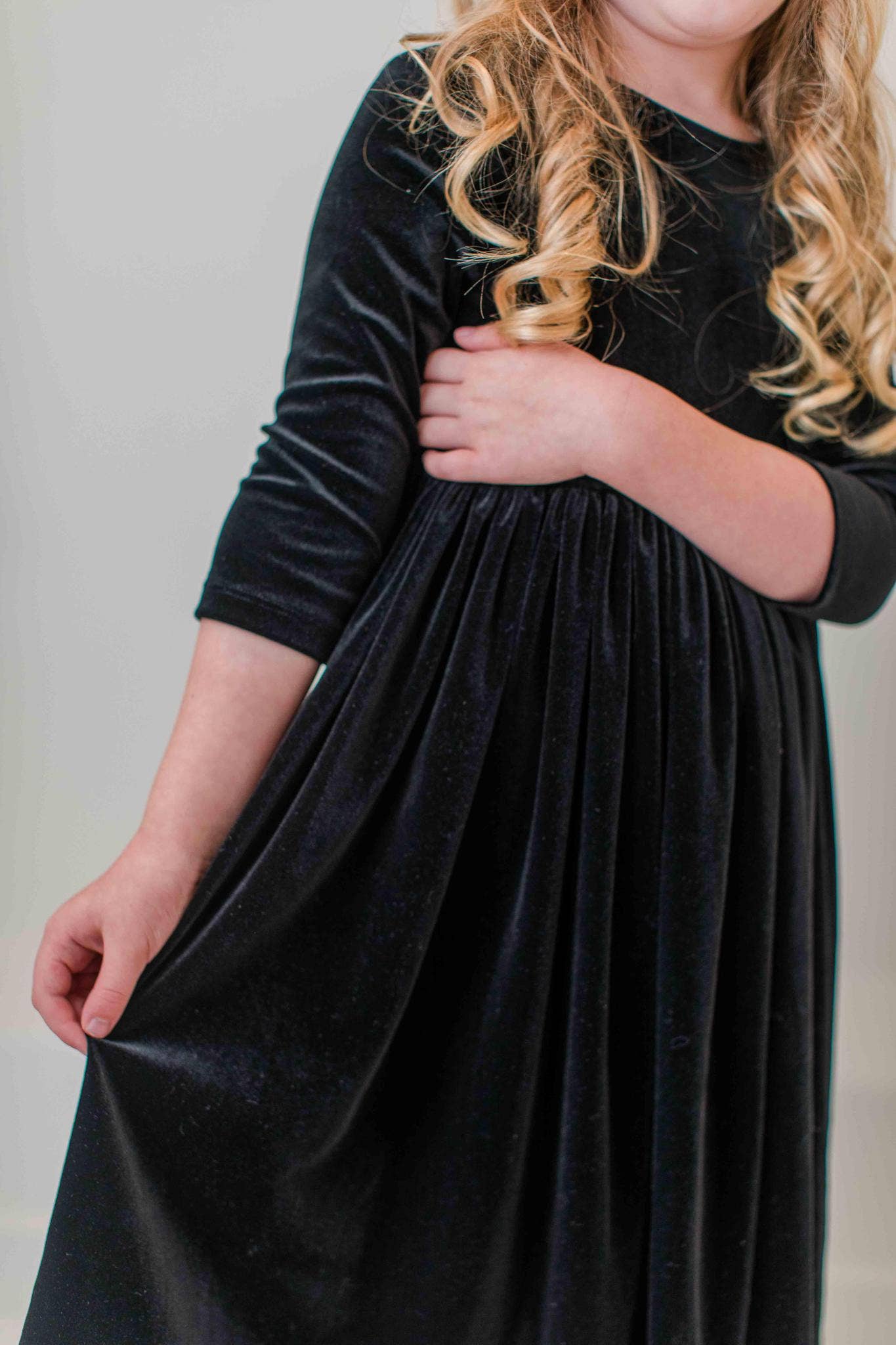 Black Velvet Twirl Dress | Mila & Rose