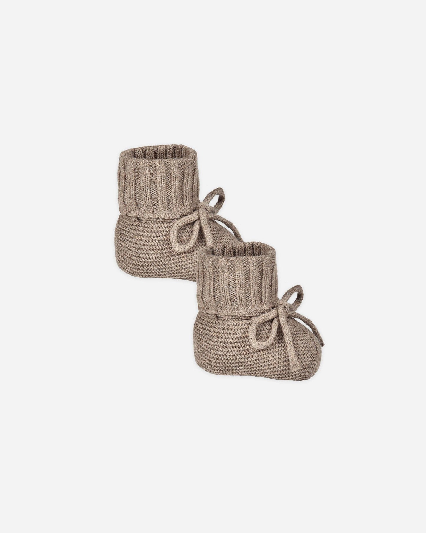 Knit Booties - Heathered Mocha | Quincy Mae