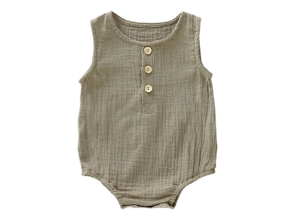 Sleeveless Muslin Bodysuit | Little Organic Co.