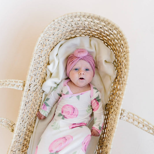 Grace Newborn Knotted Gown | Copper Pearl