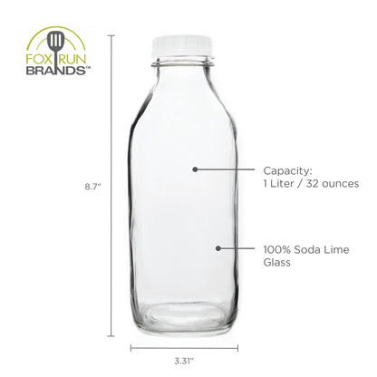 Glass Milk Bottle With Lid | Fox Run Brands