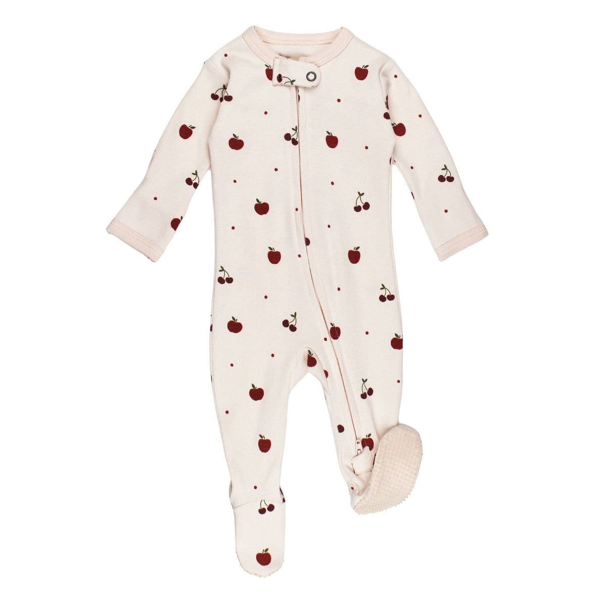 Cherry Apple Organic Zipper Footie | L'ovedbaby