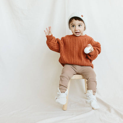 Organic Cotton Thermal Pants - Natural | GoumiKids
