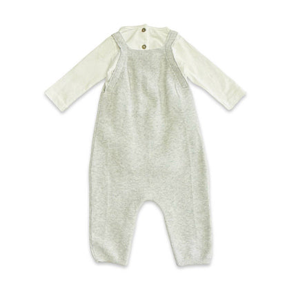 Apple Embroidered Overall & Bodysuit Set | Viverano Organics