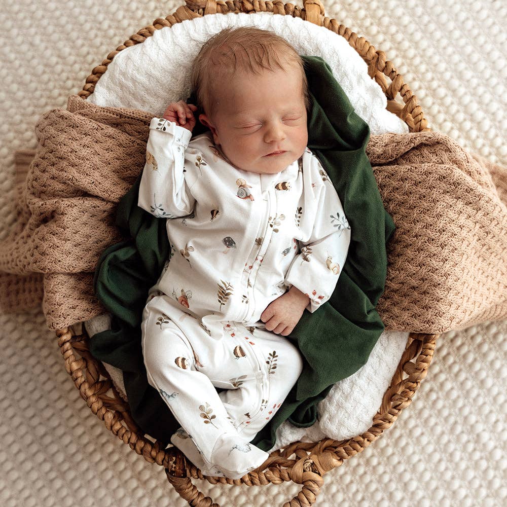 Garden Friends Organic Zip Footie | Snuggle Hunny