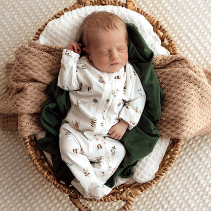 Garden Friends Organic Zip Footie | Snuggle Hunny