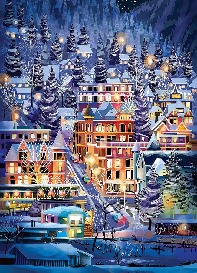 Ski Town - 500pc Puzzle | Cobble Hill Puzzles