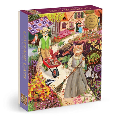 Cottage Cats Foil Puzzle (1000 Piece) | Galison