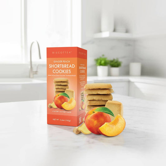 Ginger Peach Shortbread | Biscottea Baking Co.