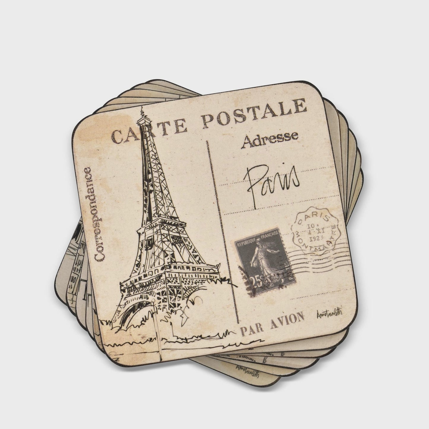 Set of 6 Coasters - Postcard Sketches | Pimpernel