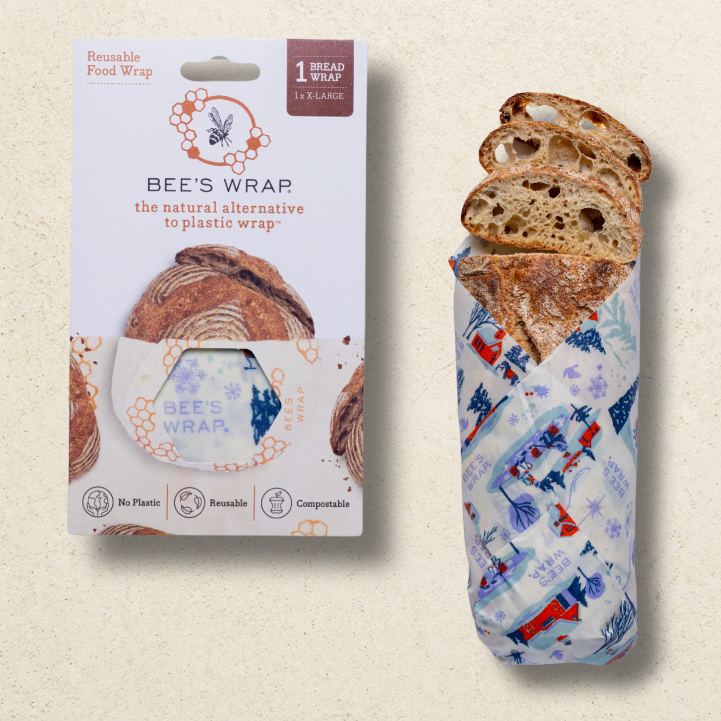 Snow Day Reusable Bread Wrap | Bee's Wrap