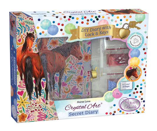 Crystal Art Secret Diary Kit: Horse Love | Outset Games