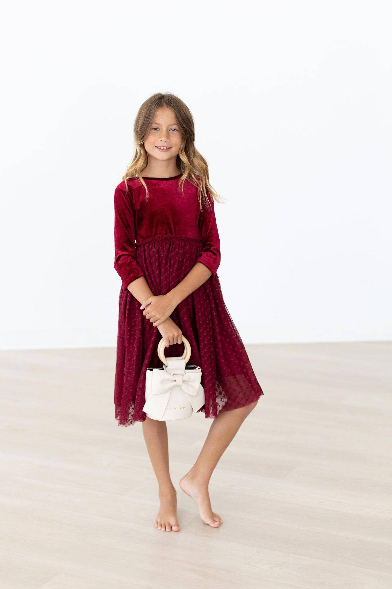 Cranberry Velvet Tutu Dress | Mila & Rose