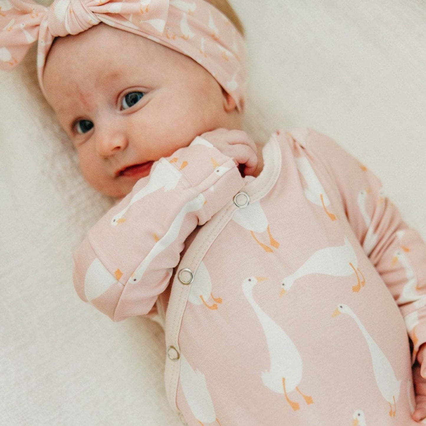 Goosie Newborn Knotted Gown | Copper Pearl