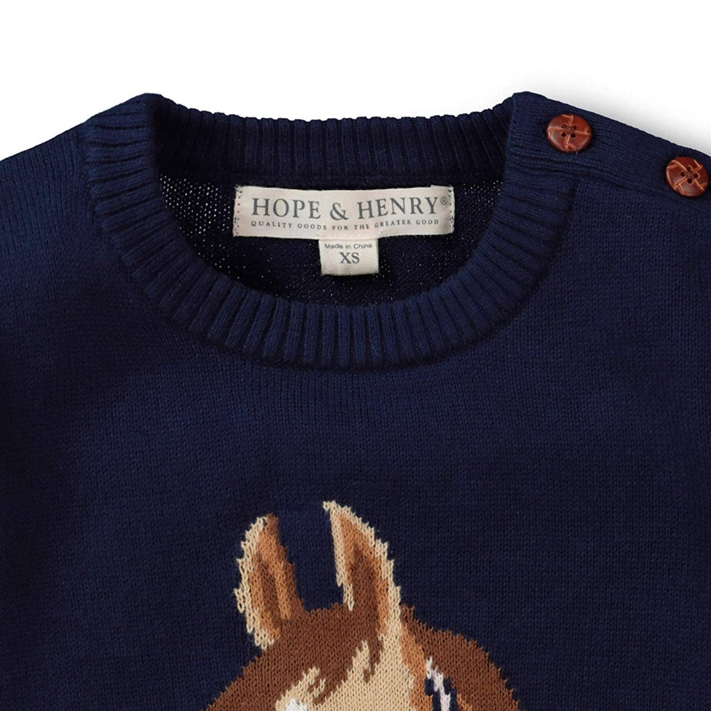 Navy Horse Intarsia Pullover Sweater | Hope & Henry