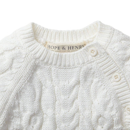 Organic Cable Knit Sweater Romper | Hope & Henry