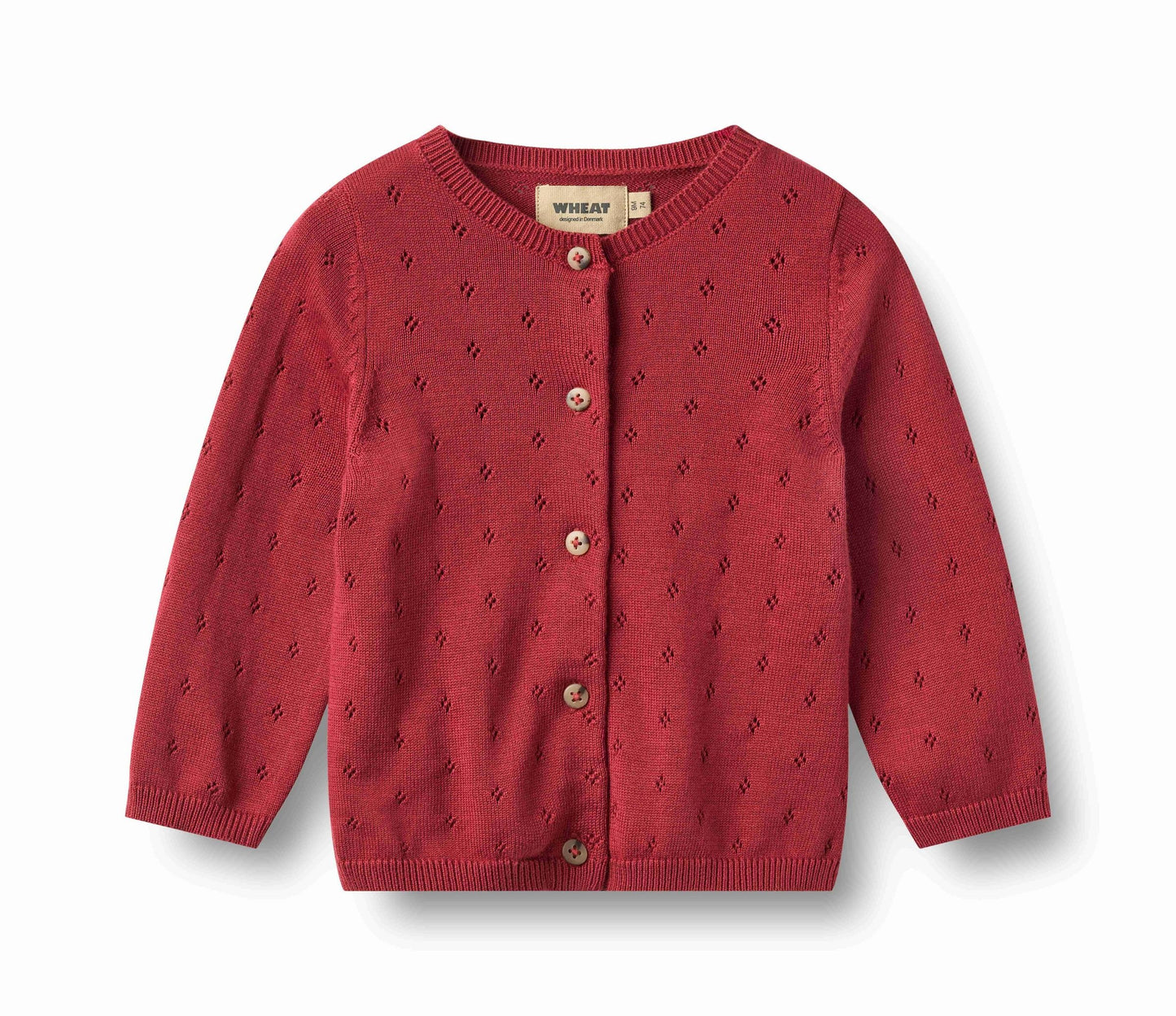 Maia Red Cherry Cardigan | Wheat