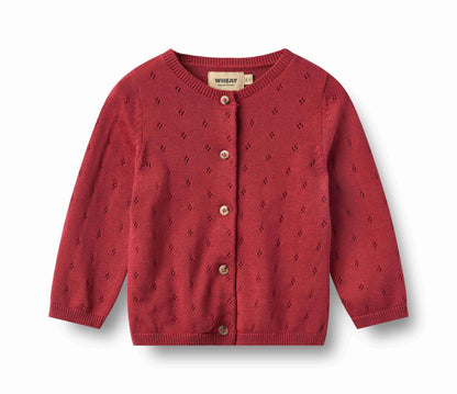Maia Red Cherry Cardigan | Wheat