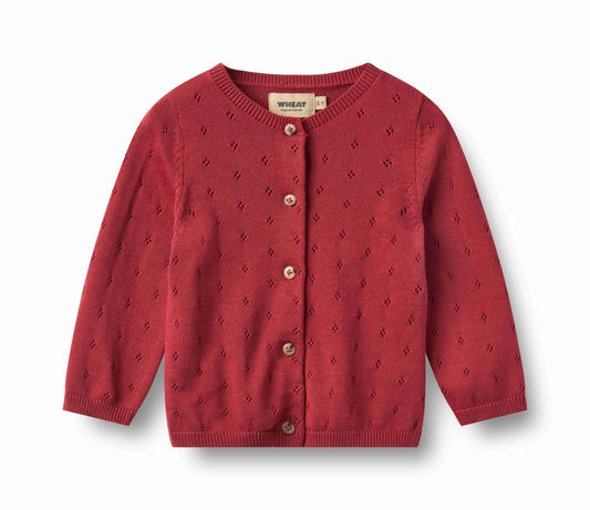 Maia Red Cherry Cardigan | Wheat
