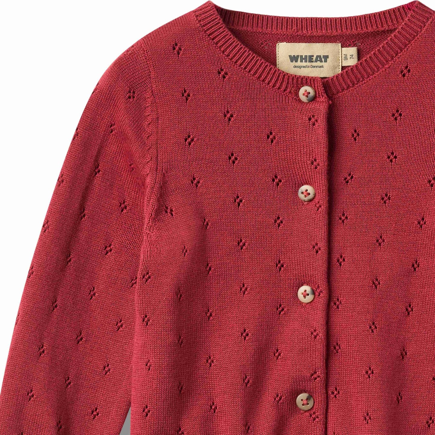Maia Red Cherry Cardigan | Wheat