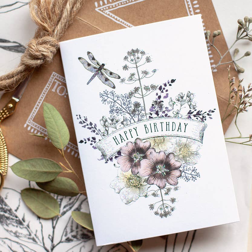 Mini Dragonfly Birthday Greeting Card | Papaya