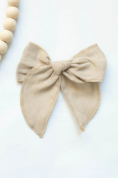 Baby Neutral Linen Fabric Bows | Little Organic Co.