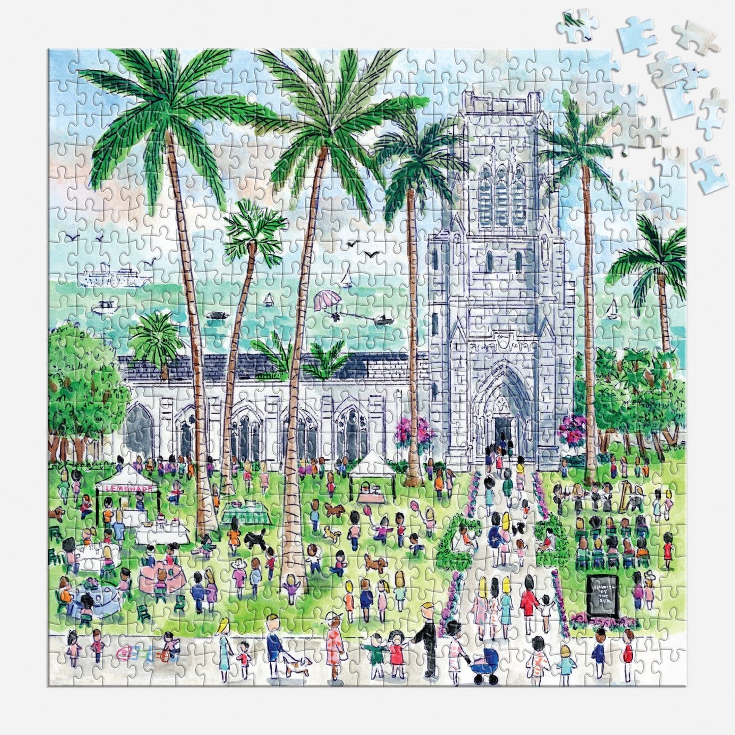 Sunday in Palm Beach 500 pc Puzzle | Michael Storrings