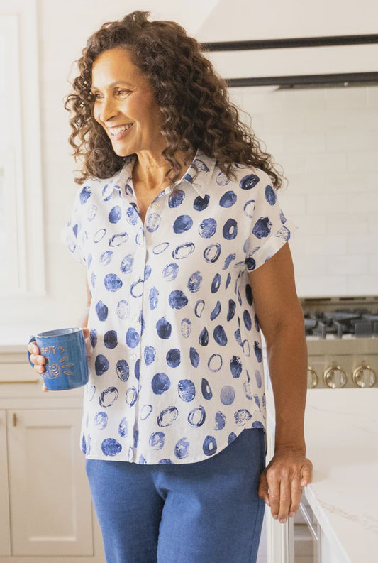 Linen Dot Everywhere Shirt | Habitat Clothing